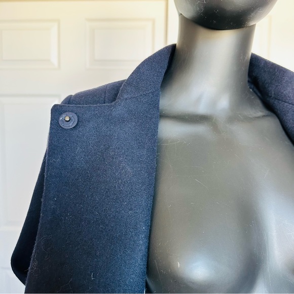 NWT T Tahari Wool Peacoat Classic Double Breast Military Coat,Navy/Gold XS, M - Picture 7 of 15